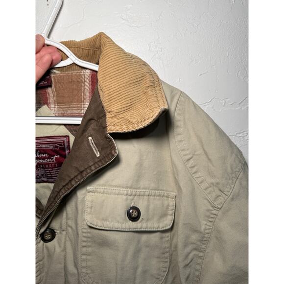 Urban Equipment vintage canvas flannel lined chore jacket mens large workwear - Picture 6 of 9